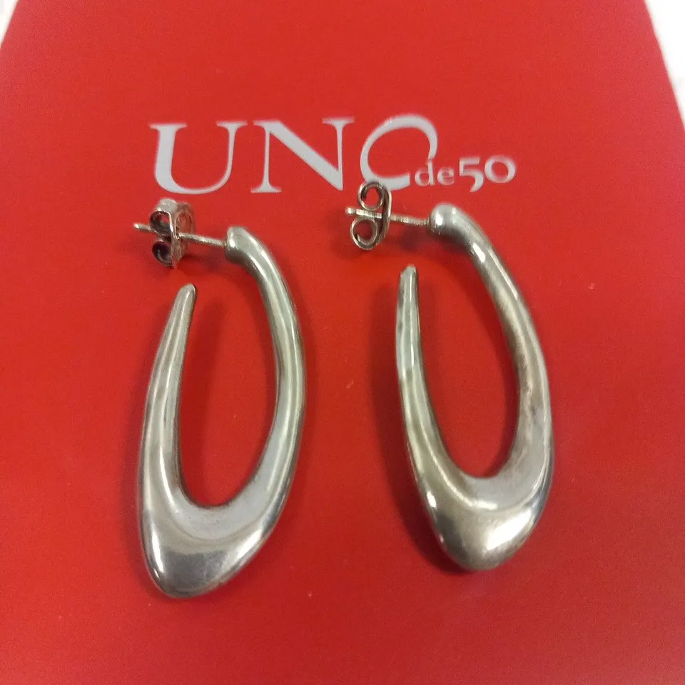 BAGGED UNO DE 50 ORBIT OPEN HOOP EARRINGS RRP £59