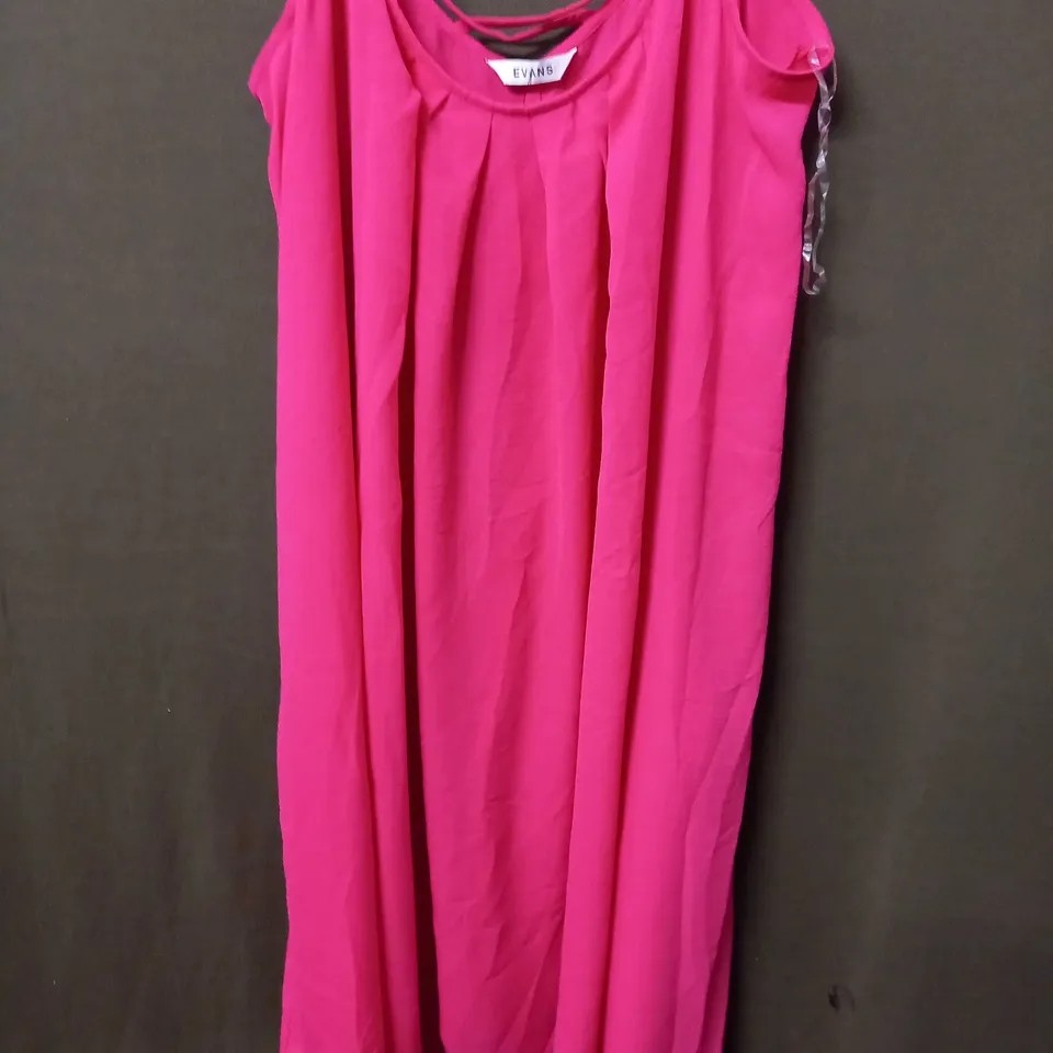 EVANS STRAPPY DRESS WITH HANKY HEM IN PINK - SIZE 24