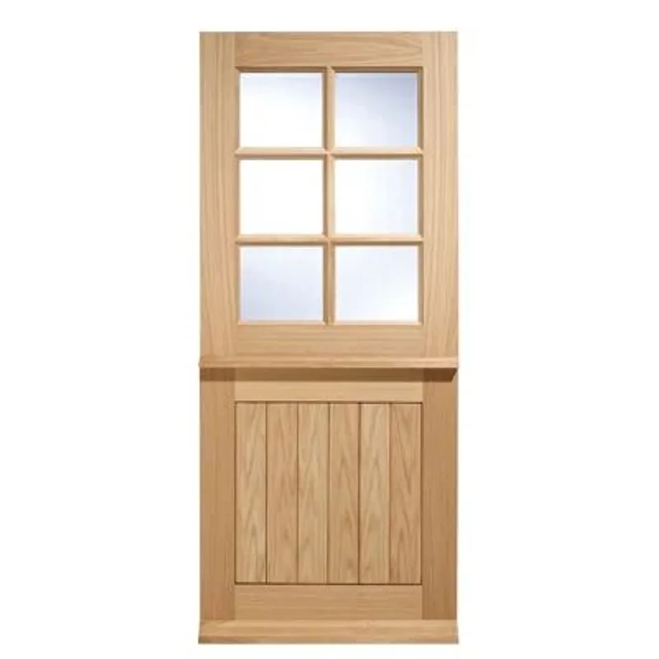 BOXED COTTAGE STABLE 6L GLAZED OAK EXTERNAL DOOR (1 BOX)