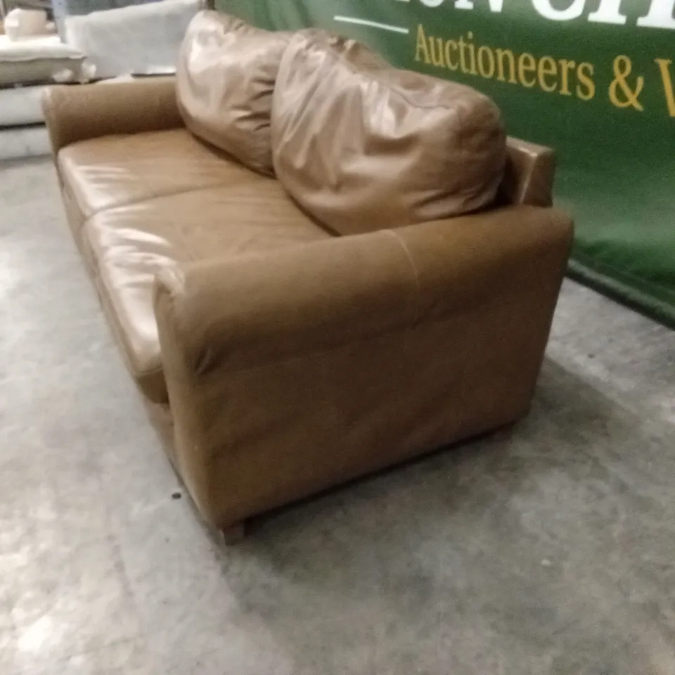 BAILEY 4 SEATER LEATHER SOFA - TAN RRP £949