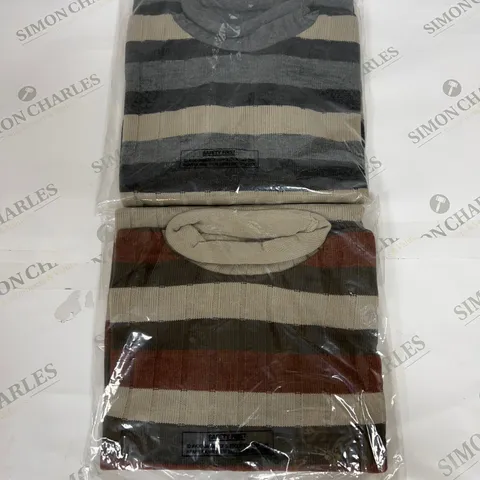 APPROXIMATELY 30 AS NEW BAGGED ROLL NECK STRIPED SWEATSHIRTS IN VARIOUS COLOURS AND SIZES 