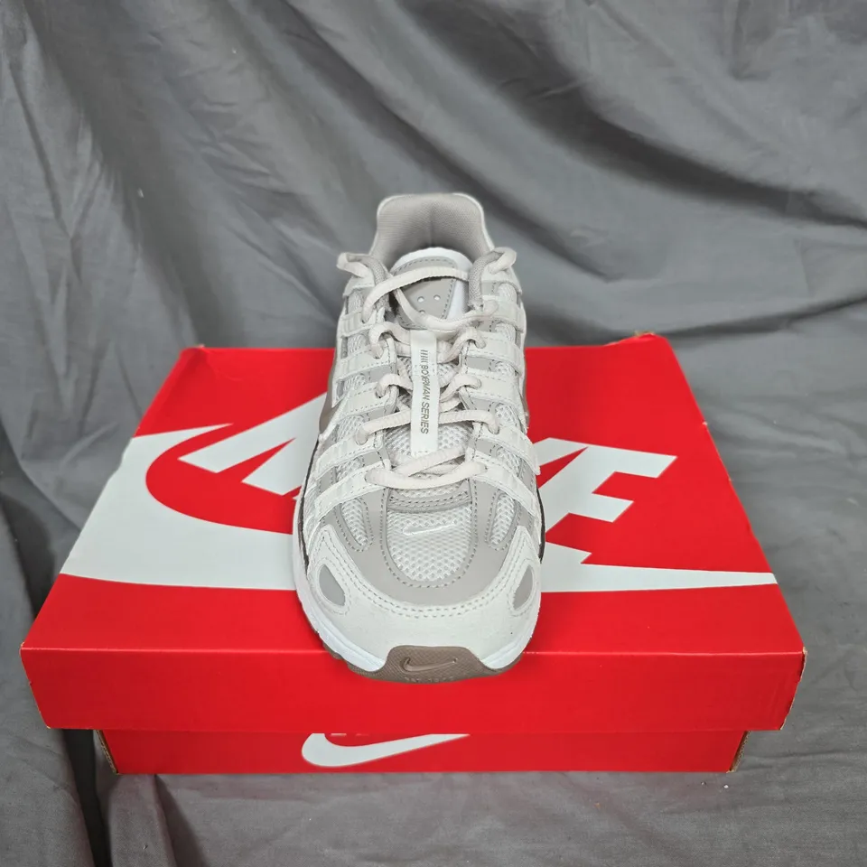 NIKE P-6000 GS KIDS SNEAKERS – GREY/WHITE, UK4 (4Y) – BOXED