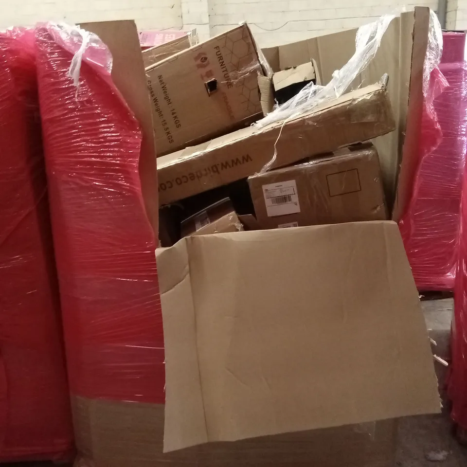 PALLET OF ASSORTED HOUSEHOLD GOODS AND PRODUCTS TO INCLUDE; FURNITURE ETC