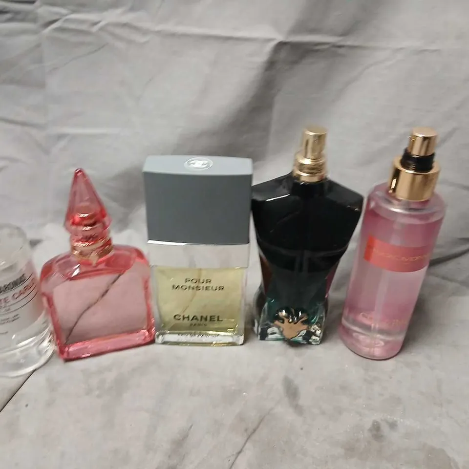 APPROXIMATELY TEN ASSORTED UNBOXED FRAGRANCES TO INCLUDE; CHANEL. NOTED AROMAS, CHARLOTTE TILBURY AND JEAN PAUL GAULTIER