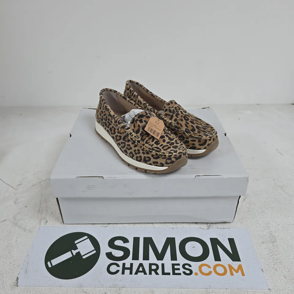 JO & JOE LEOPARD PRINT SLIP-ON LOAFERS – UK 6