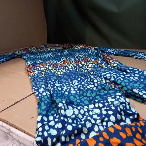 DESIGNER NAVY/COLOUR SPLASH JUMPSUIT - SIZE 20