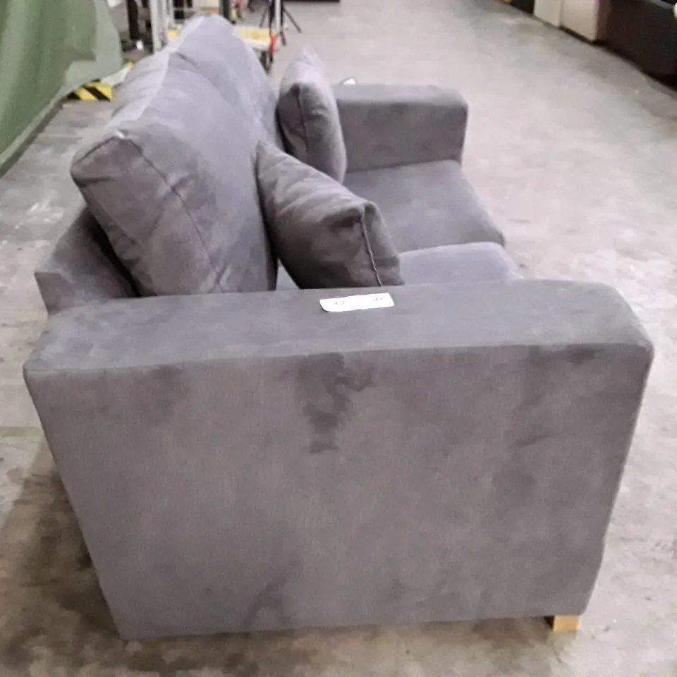 DESIGNER VALENCIA 2 SEATER SOFA - GREY FABRIC