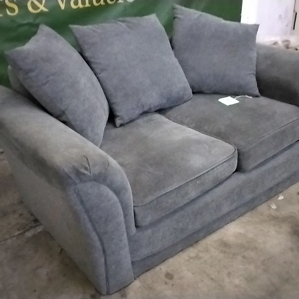 QUALITY DESIGNER CHARCOAL FABRIC 2 SEATER SOFA