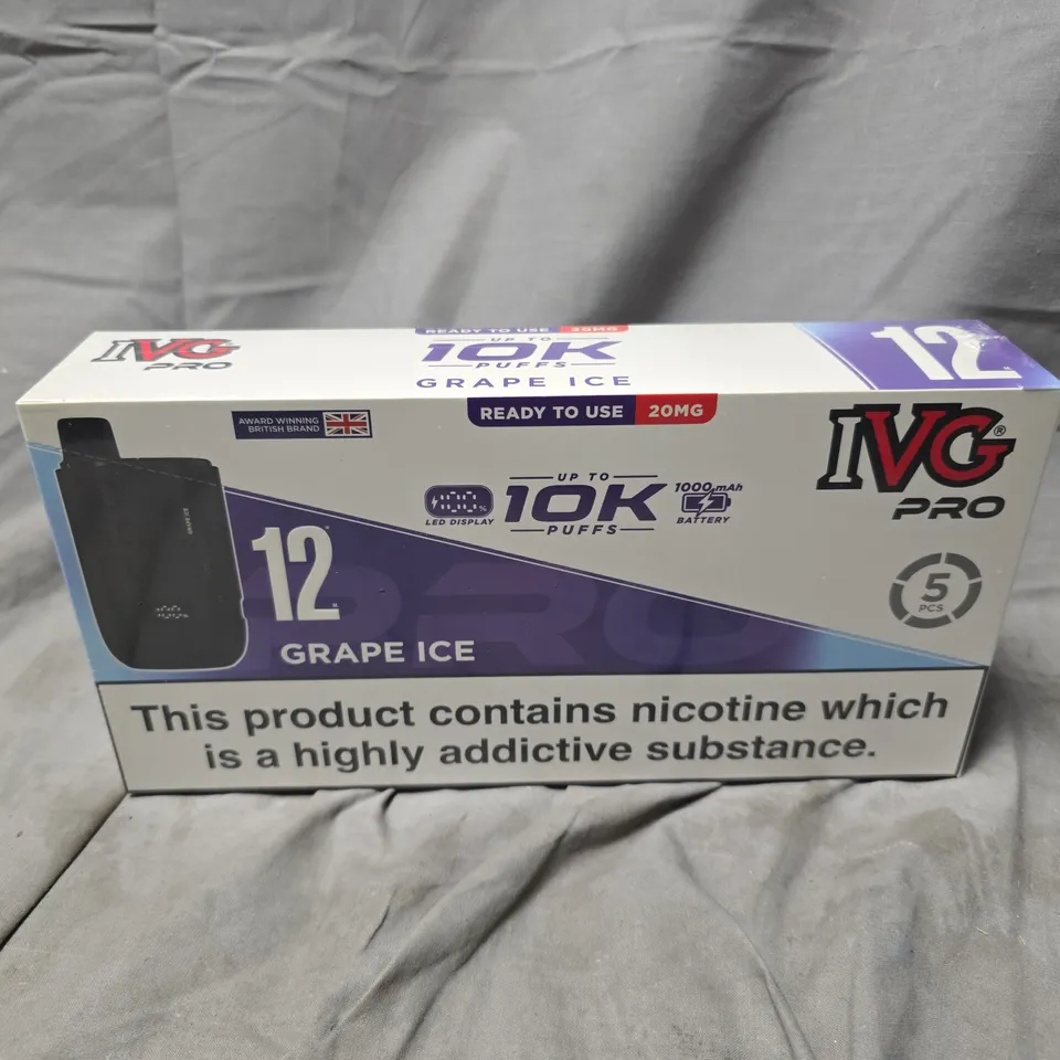 BOXED AND SEALED IVG PRO VAPE KIT MULTIPACK – GRAPE ICE – 5 PCS