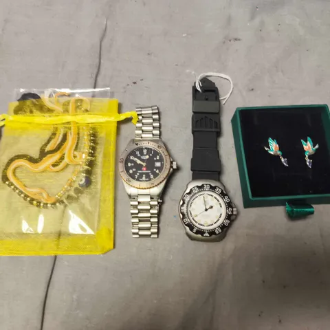 APPROXIMATELY 15 ASSORTED JEWELLERY ITEMS TO INCLUDE WATCHES, ETC
