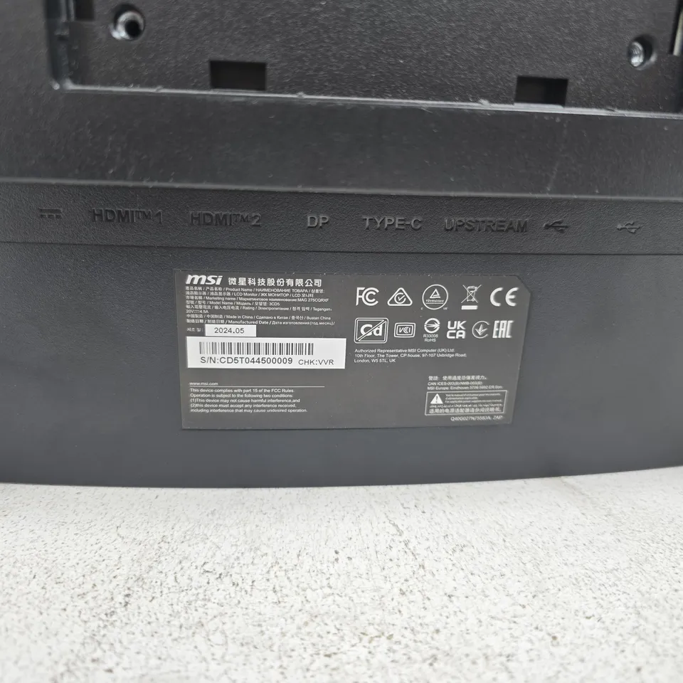 MSI 27" CURVED MONITOR UNBOXED
