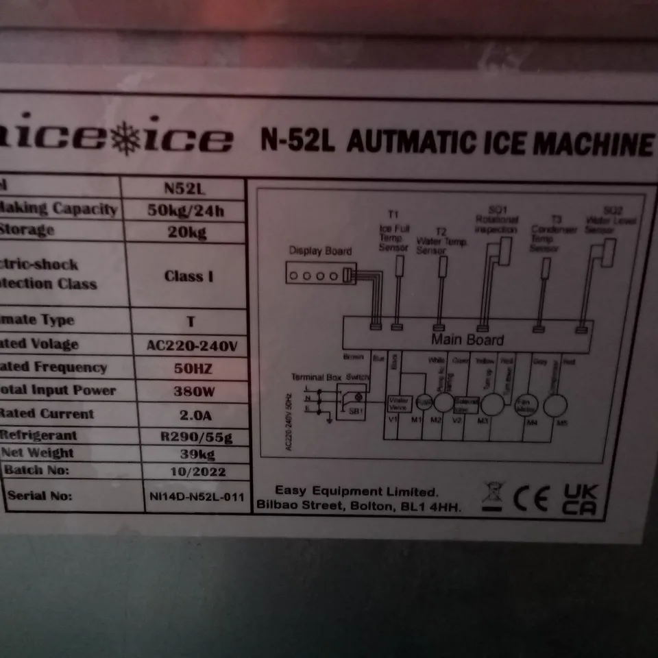 NICEICE N-52L AUTOMATIC ICE MACHINE