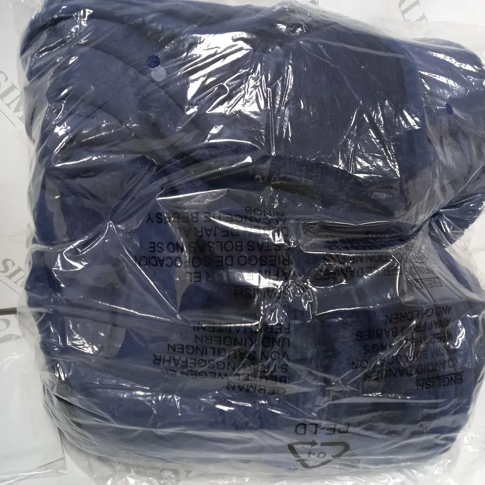 COZEE HOME HEATED PLUSH WEARABLE BLANKET IN NAVY