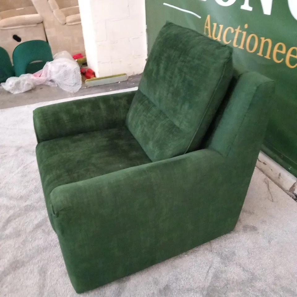 DESIGNER ITALIAN MADE SANREMO GREEN FABRIC ARM CHAIR