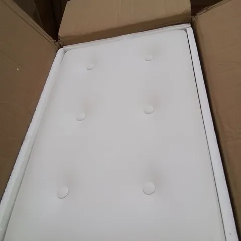 BOXED WHITE FAUX LEATHER OTTOMAN FOOTSTOOL 