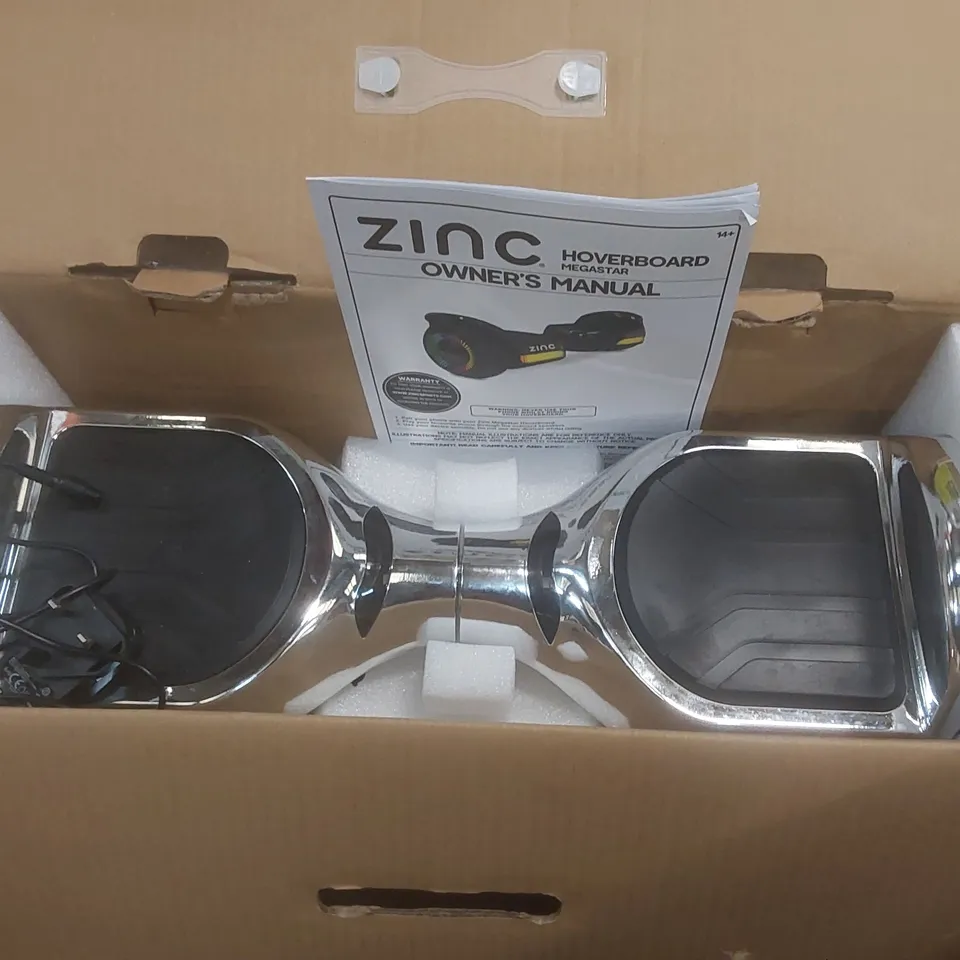 BOXED ZINC MEGASTAR HOVERBOARD - CHROME