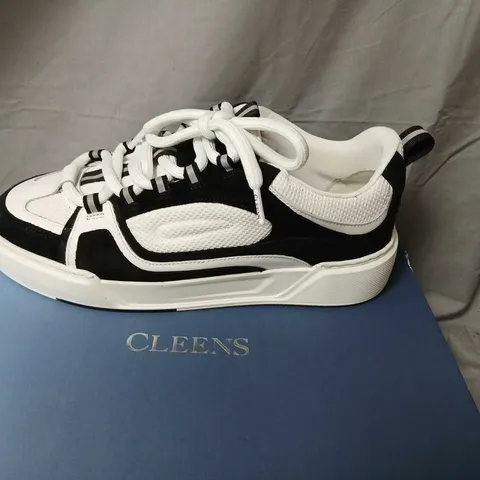CLEANS ESSENTIAL SKATE EVO MONOCHROME SNEAKERS – UK 9.5
