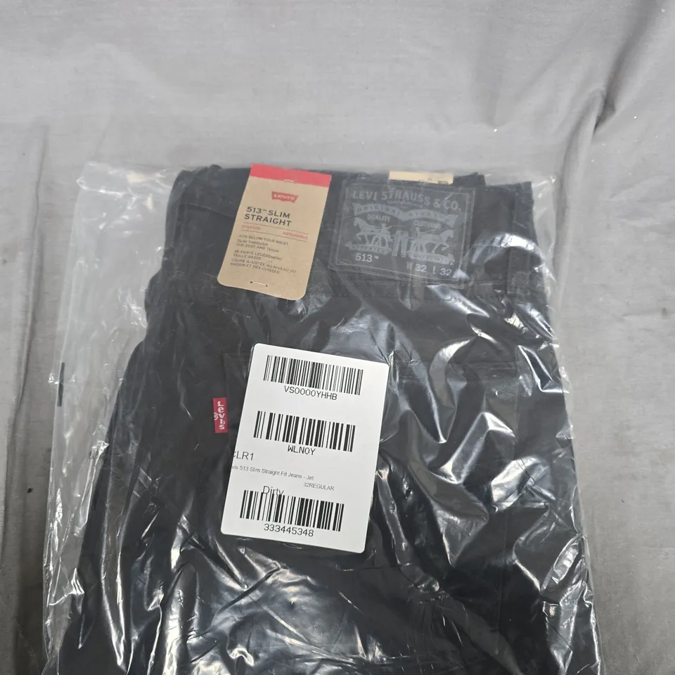 LEVI'S 513 SLIM STRAIGHT JEANS – MEN'S DARK BLUE DENIM, W32 L32, 