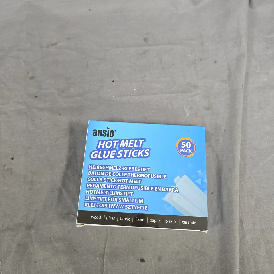 BOX OF APPROXIMATELY 20 HOUSEHOLD ITEMS TO INCLUDE: HOT GLUE STICKS, ICEBLOCK AND TIN OPENER