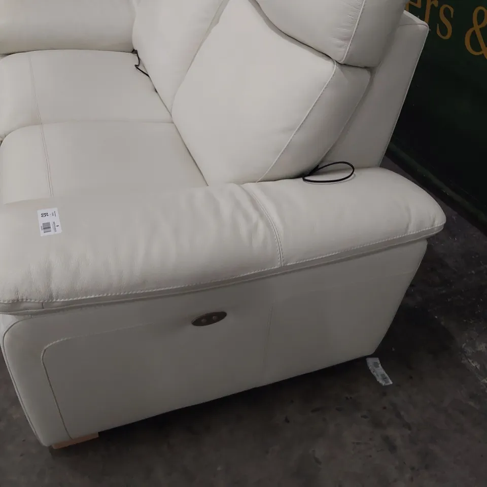 QUALITY ITALIAN DESIGNER MERRY DUE POWER RECLINING TWO SEATER SOFA WHITE LEATHER 