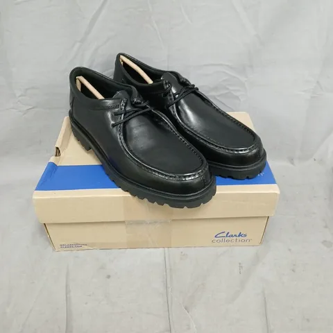 boxed pair of clarks Berwick Seam Black Leather Shoes – Men's UK 10