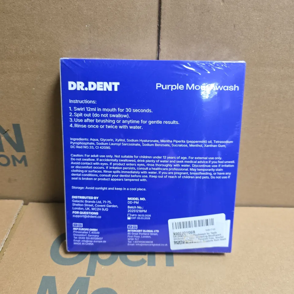 SEALED DR.DENT 20-PACK OF PURPLE MOUTHWASH