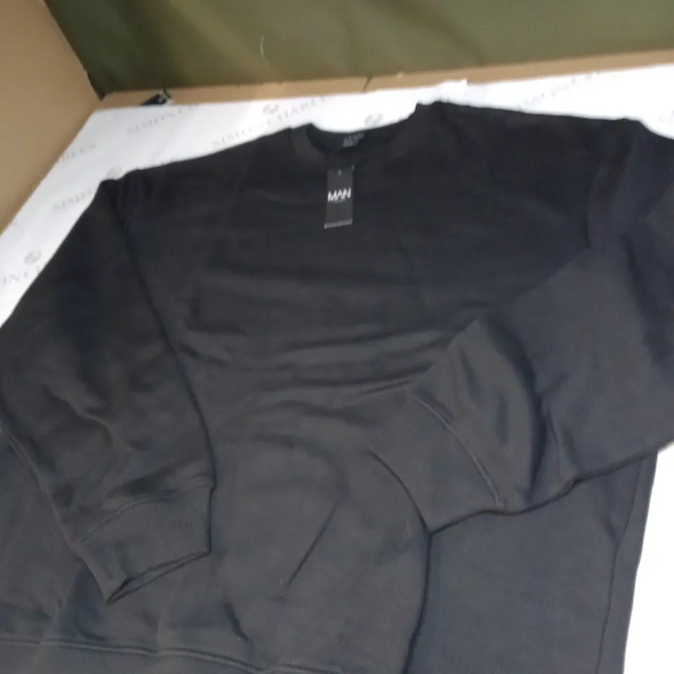 BOOHOO MAN BLACK SWEATSHIRT SIZE M 