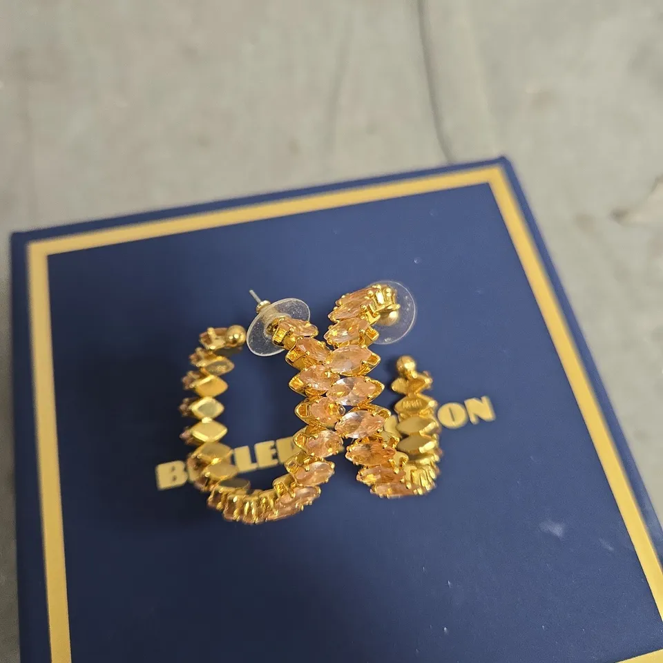 BUTLER & WILSON GOLD-TONE CRYSTAL HOOP EARRINGS