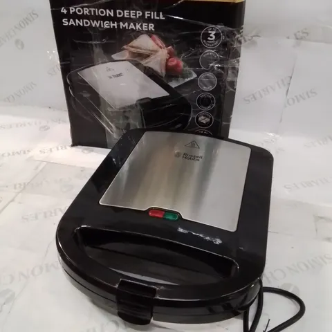 BOXED RUSSELL HOBBS 4 PORTION DEEP FILL TOASTIE MAKER