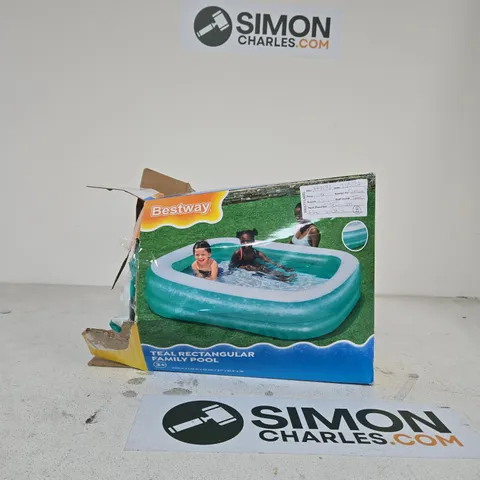 BESTWAY TEAL RECTANGULAR FAMILY POOL – BOXED