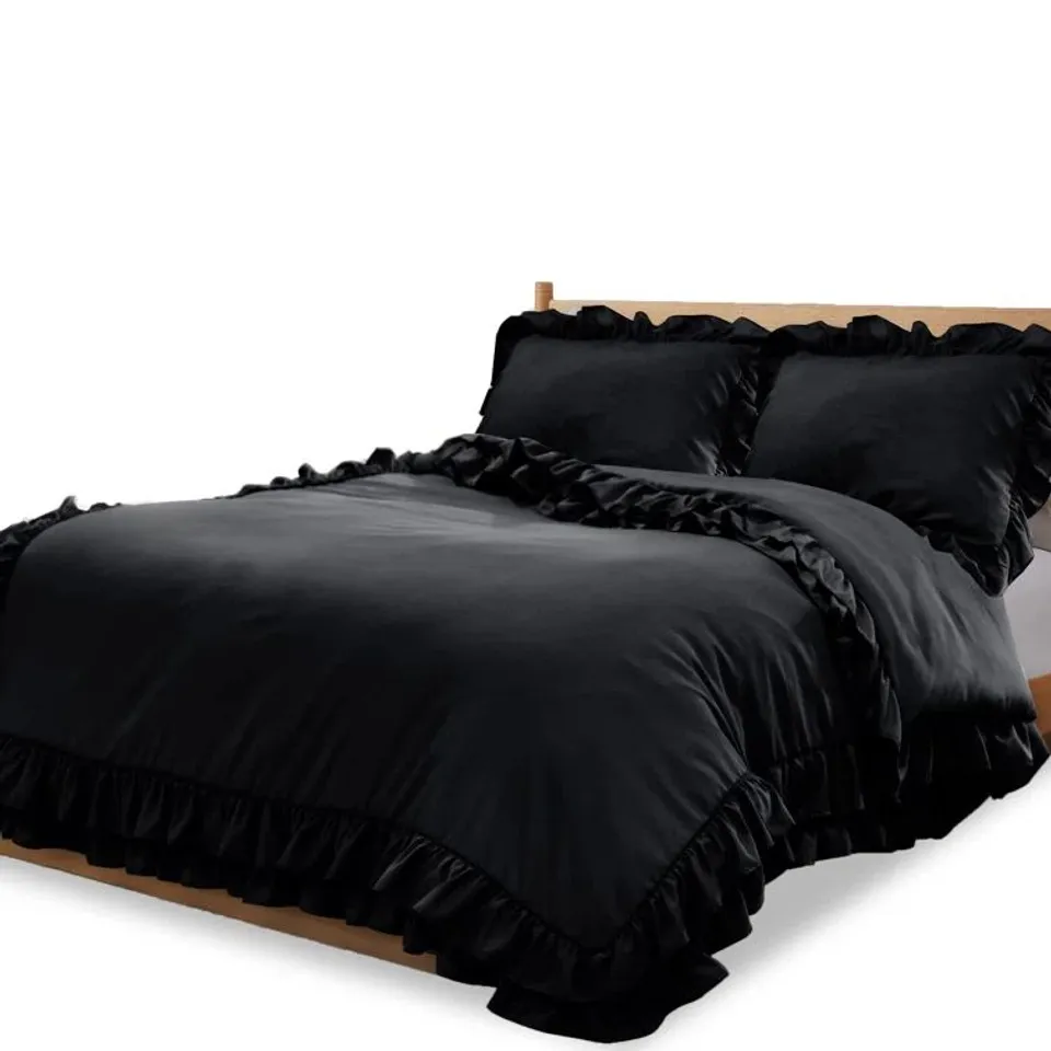 JIMI MICROFIBER DUVET COVER SET BLACK, SIZE NOT SPECIFIED 