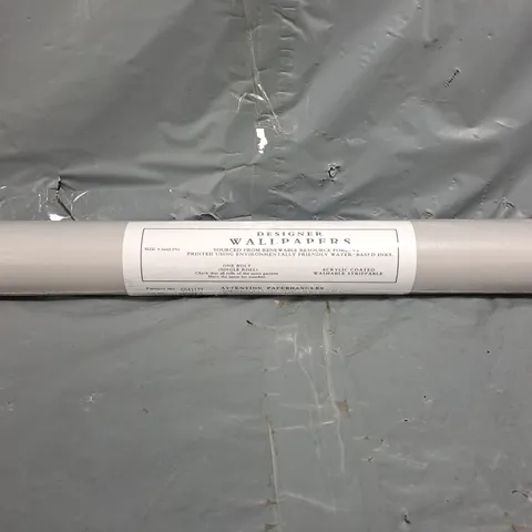 UNBRANDED ACRYLIC COATED ROLL OF PATTERNED WALLPAPER IN GREY (9.5M)
