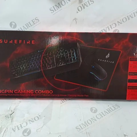 SURE FIRE WIRED GAMING WIRED KEYBOARD MOUSE AND MAT COMBO