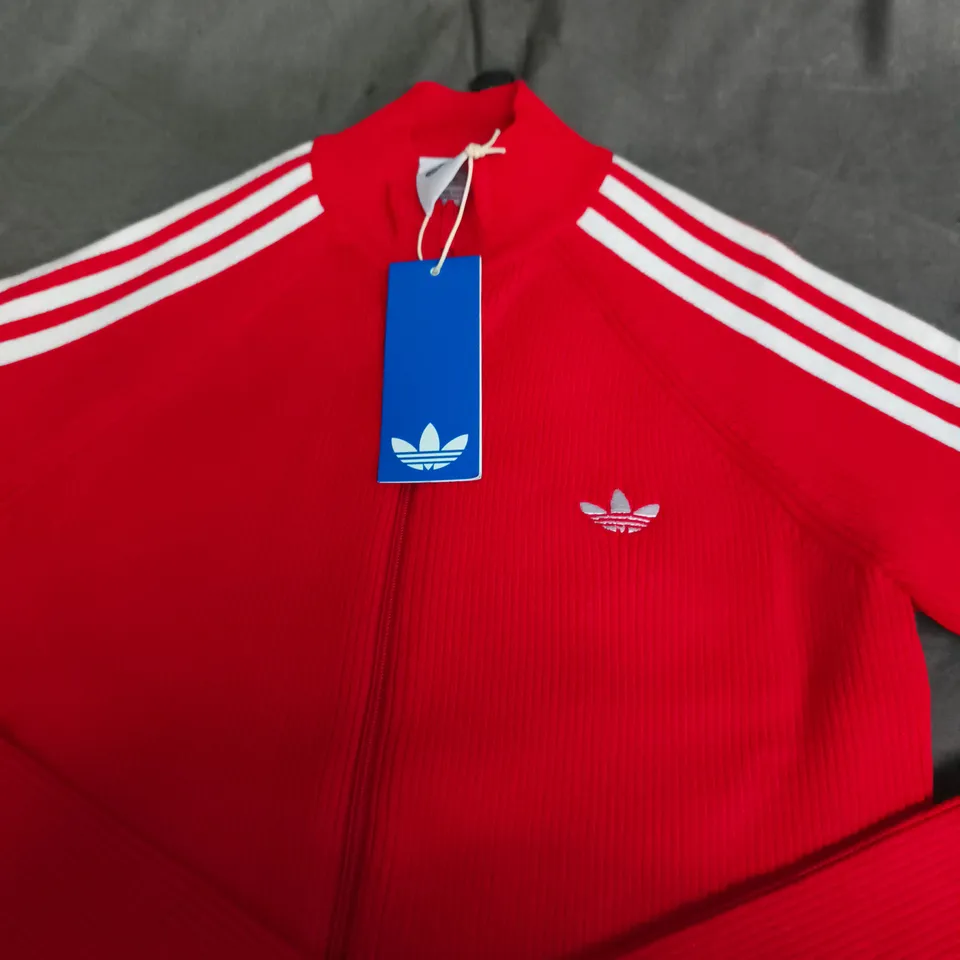 ADIDAS RED TRACK JACKET - SIZE S