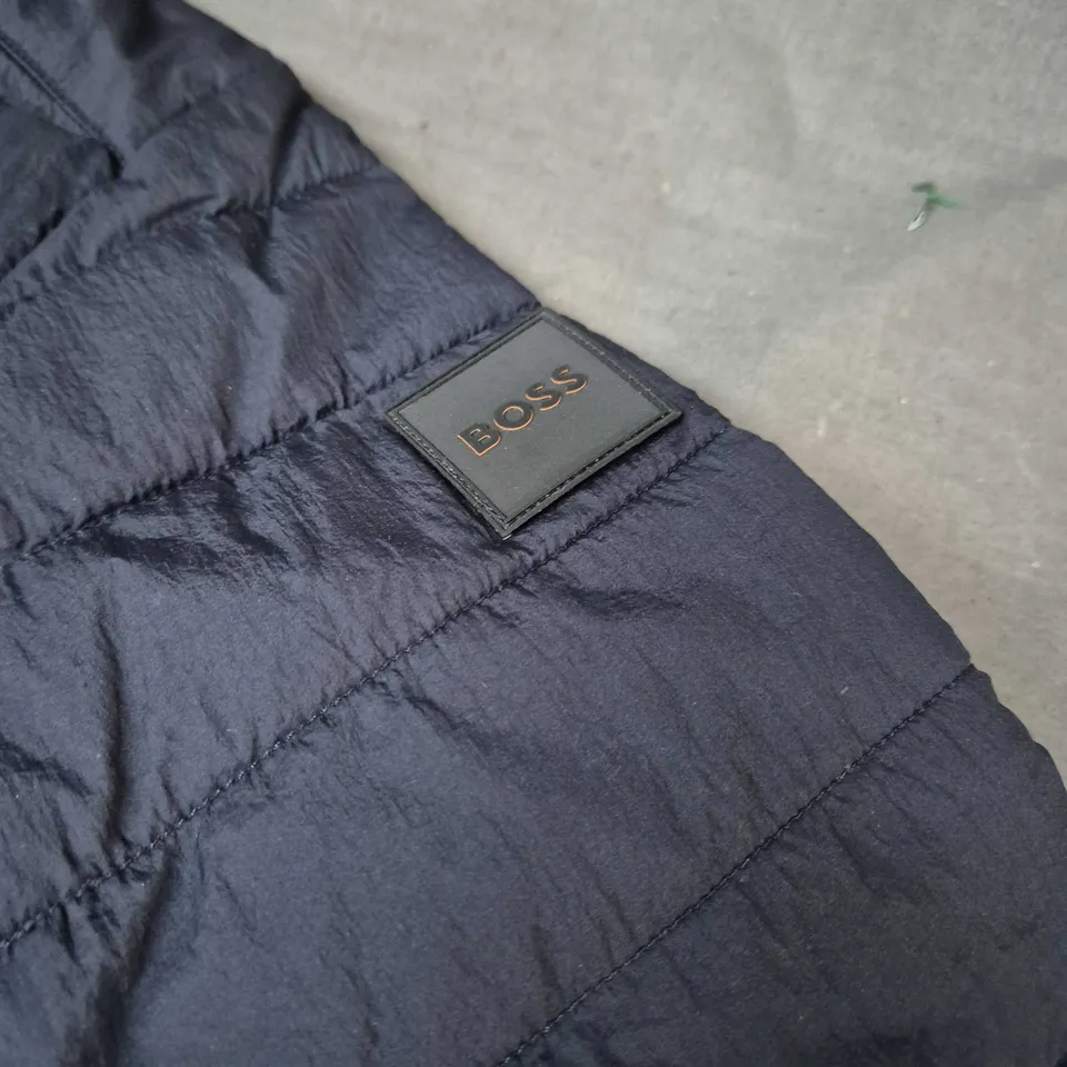 HUGO BOSS BOSS NAVY QUILTED PADDED JACKET - SIZE M