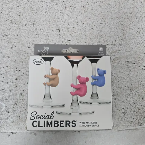 SOCIAL CLIMBERS WINE MARKERS – SET OF 6 (FRED)