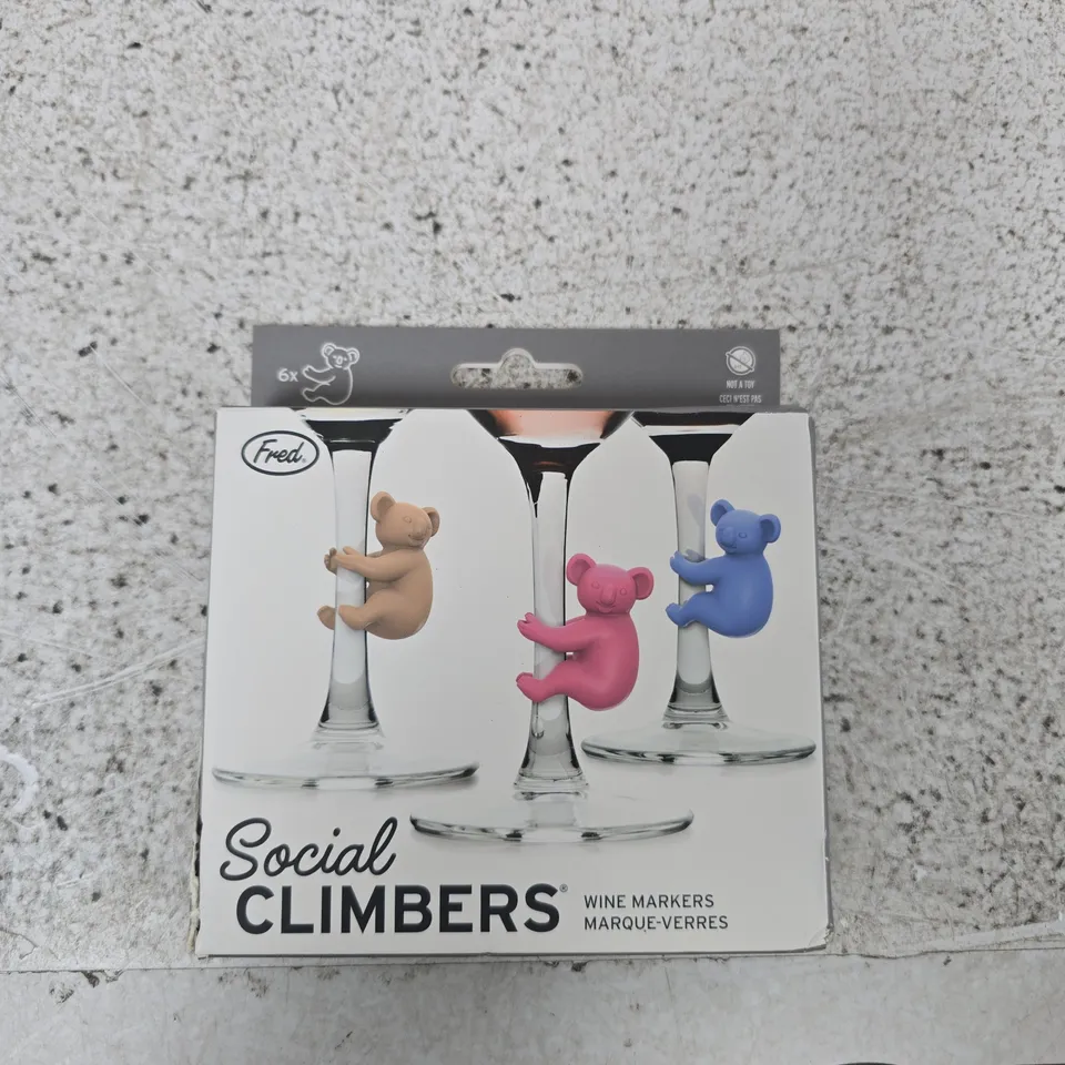 SOCIAL CLIMBERS WINE MARKERS – SET OF 6 (FRED)