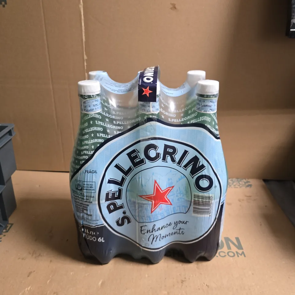 LOT OF 6 BOTTLES OF SAN PELLEGRINO MINERAL WATER 1L PER BOTTLE