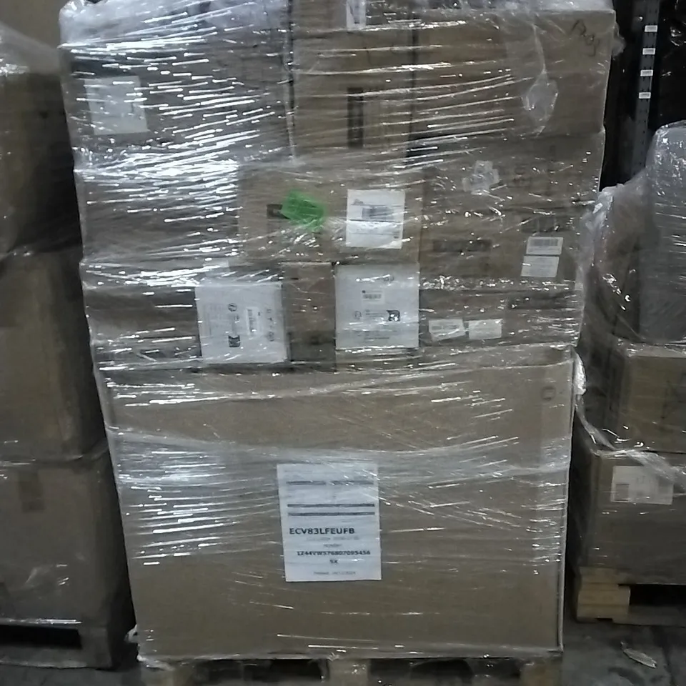 PALLET OF HOUSEHOLD ITEMS TO INCLUDE SHOE RACK, PULL OUT HOME ORGANIZERS, STORAGE OTTOMAN AND OTHER ASSORTED ITEMS...