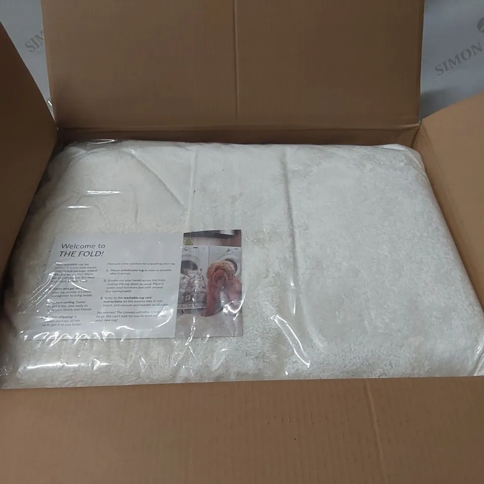 BOXED SOLID MACHINE WOVEN / POWER LOOMED OFF-WHITE - 5 x 8'