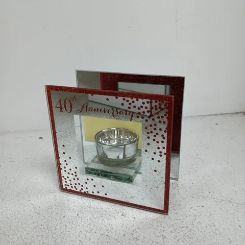 CELEBRATIONS 40TH ANNIVERSARY TEALIGHT HOLDER – GLASS TEALIGHT HOLDER, GIFT BOXED (WG83740)