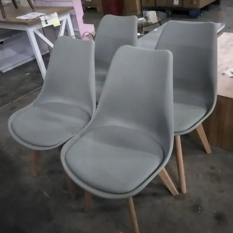 SET OF 4 NERO UPHOLSTERED DINING CHAIR - GREY