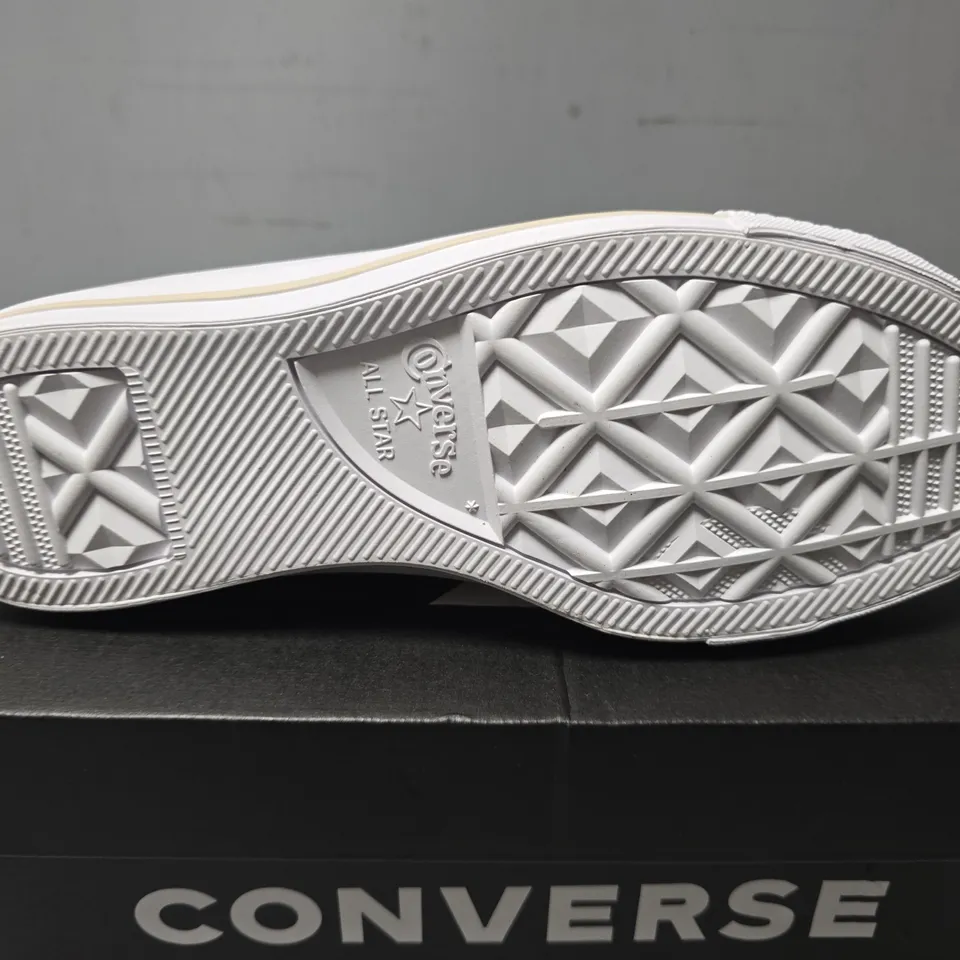 BOXED CONVERSE WHITE TRAINERS  - UK 5