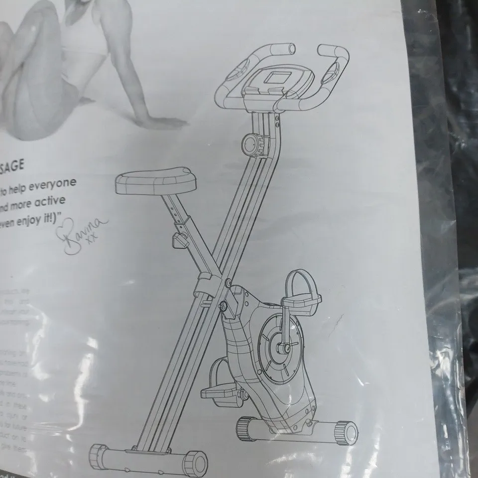 BOXED DAVINA FITNESS FOLDING MAGNETIC EXERCISE BIKE - CORAL - COLLECTION ONLY