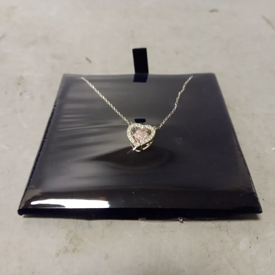 BOXED SWAROVSKI CRYSTAL SPARKLING DANCE NECKLACE HEART PINK/CRY