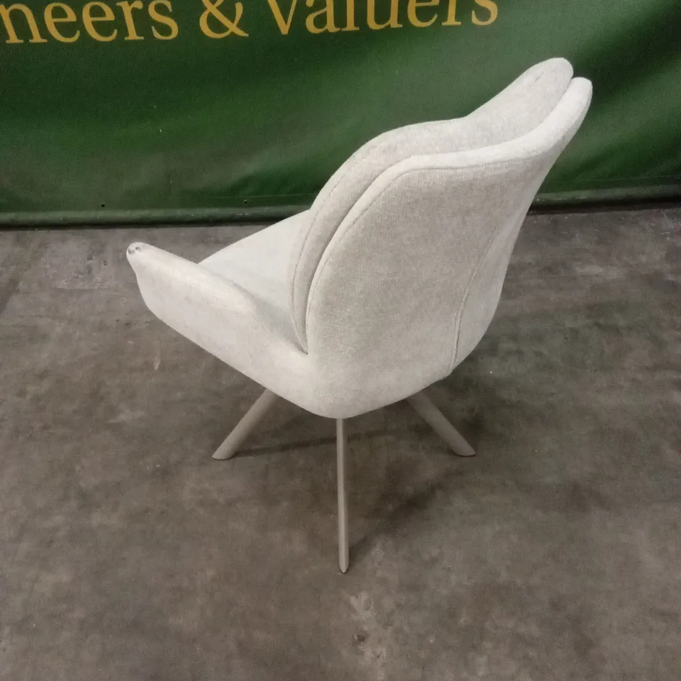 DESIGNER FABRIC UPHOLSTERED SWIVEL DINING CHAIR