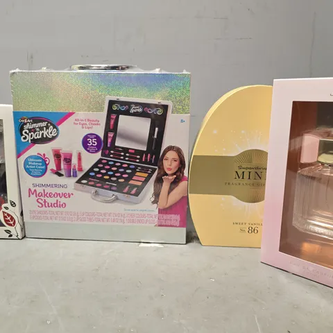BOX OF APPROXIMATELY 15 ASSORTED COSMETIC BOXSETS TO INCLUDE - SHIMMER & SPARKLE , SUPERDRUG MINE ,  NEXT JUST PINK ETC