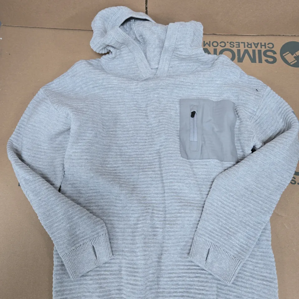 NEXT KIDS' GREY KNIT HOODIE, 8 YEARS 