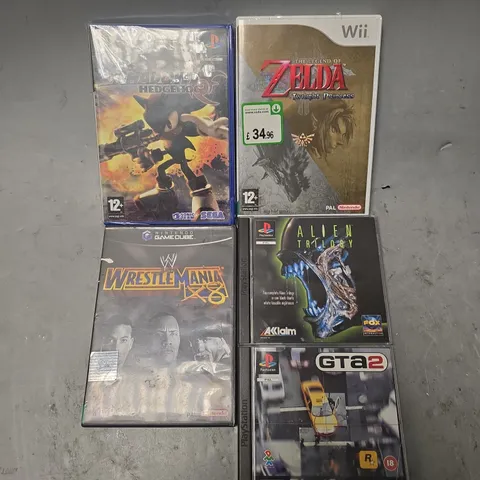 APPROXIMATELY 10 ASSORTED RETRO VIDEO GAMES TO INCLUDE GTA 2, ZELDA, SHADOW THE HEDGEHOG ETC
