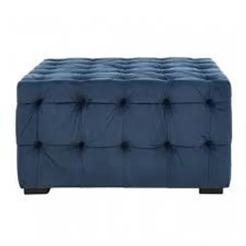 BOXED HOMES DIRECT 365 BLUE STELLA BUTTON TUFTED FOOTSTOOL